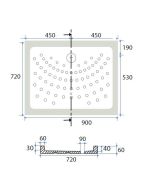 Piatto Doccia H6 Rettangolare in Ceramica Dianhydro